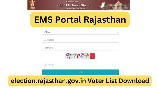election.rajasthan.gov.in EMS Portal Rajasthan Login, Voter List Download 2023