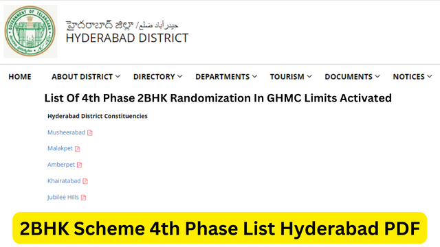 2BHK Scheme 4th Phase List Hyderabad PDF Download 2023