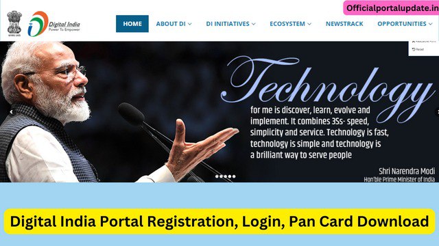 Digital India Portal Registration, Login, Pan Card, Certificate Download
