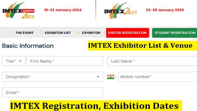IMTEX 2024 Registration, Exhibition Dates & Timing, www.imtex.in Exhibitor List